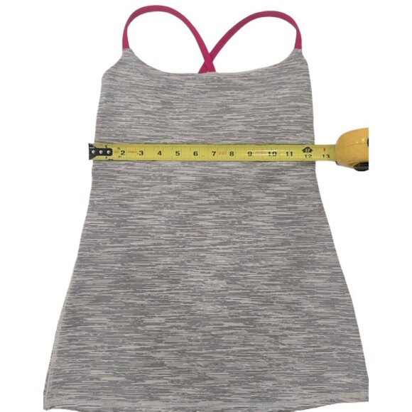 NWT Lululemon Warrior Strappy Back Tank Top Grey, White, Pink Luon Fabric Size 4 - Picture 11 of 11